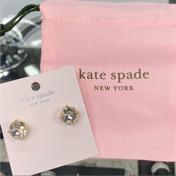 KATE SPADE NEW YORK CLEAR DIAMOND GUMDROP STUD EARRINGS - Picture 8 of 9